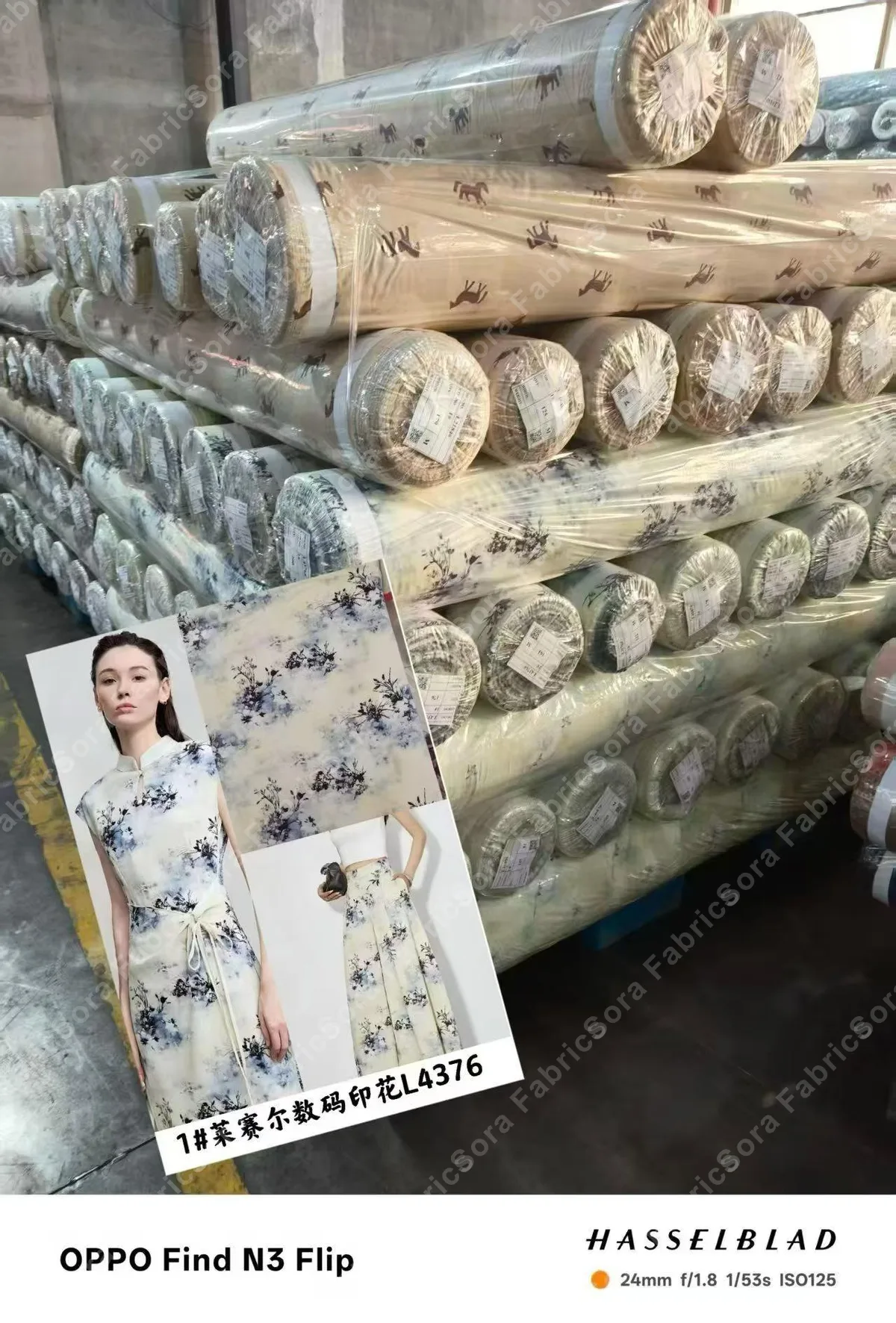 Sora Fabrics warehouse - printed fabric rolls inventory 11