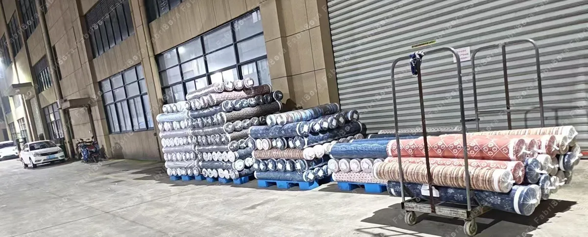 Sora Fabrics warehouse - printed fabric rolls inventory 12