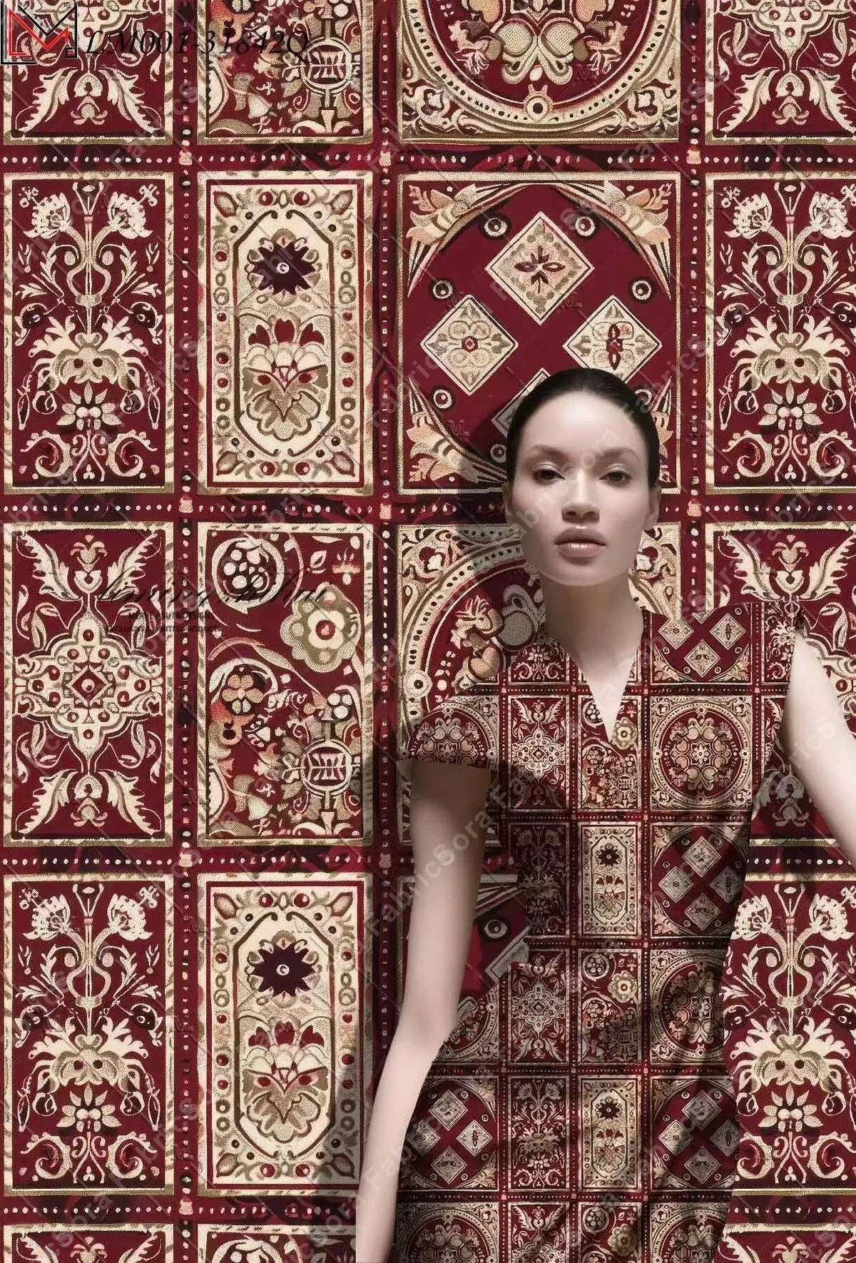 Close de tecido rayon viscose inspirado em kitenge