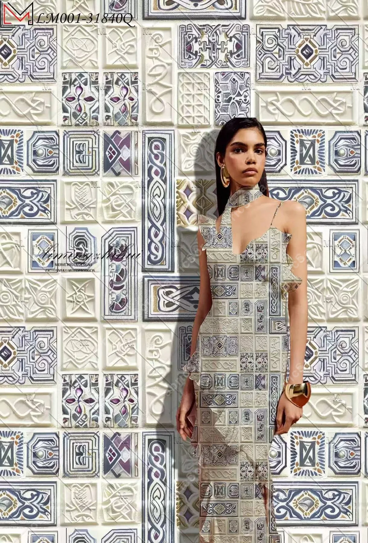 Close-up da repetição do padrão ankara geométrico