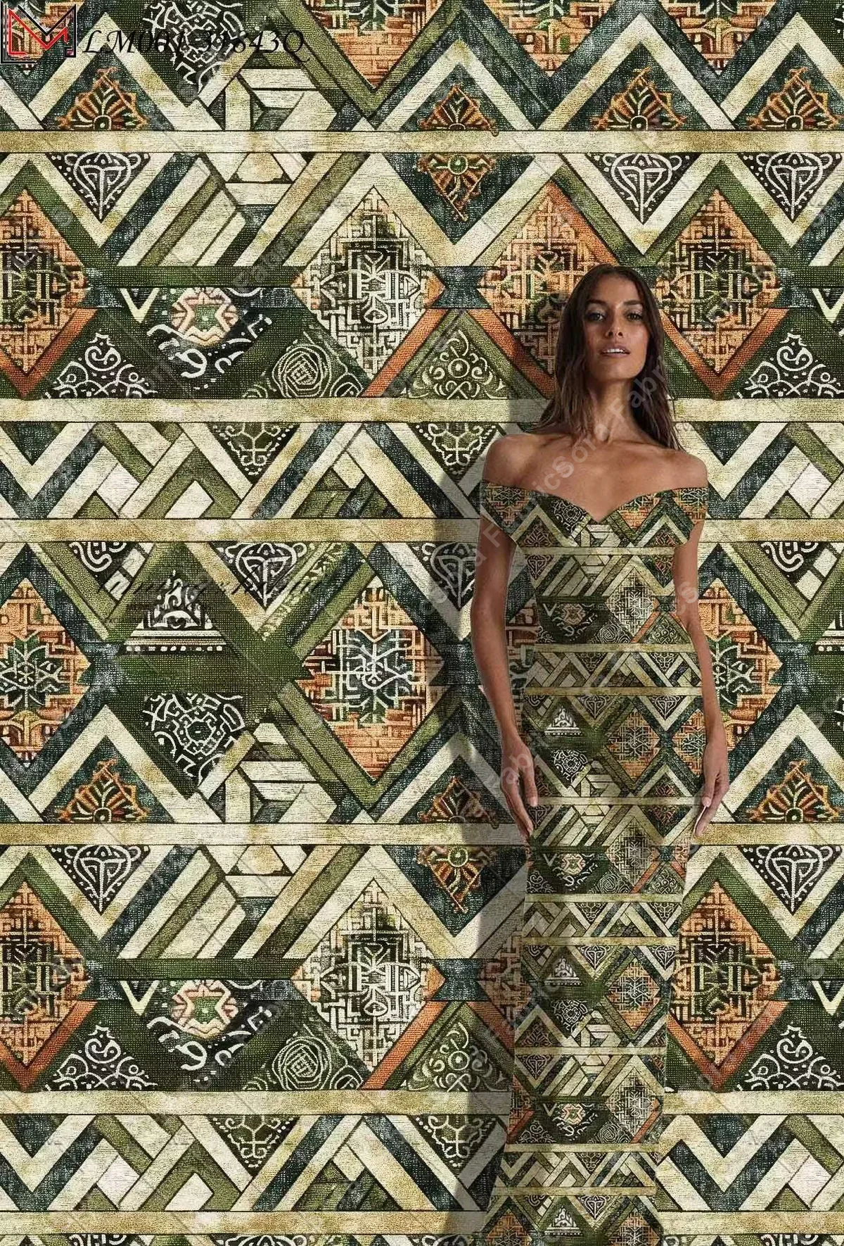 Amostra de tecido africano geométrico direto da fábrica