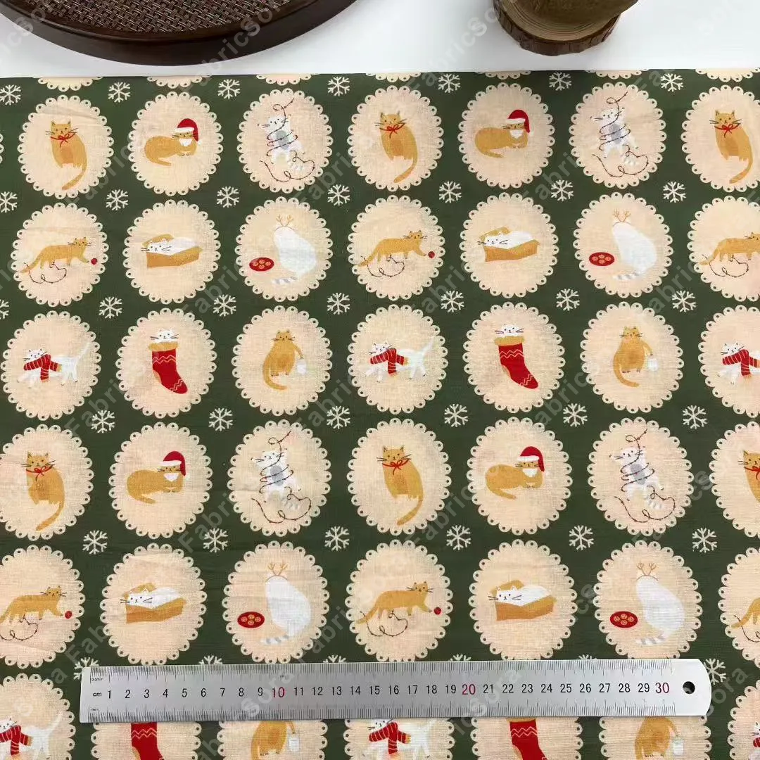 Primer plano de la repetición del patrón navideño