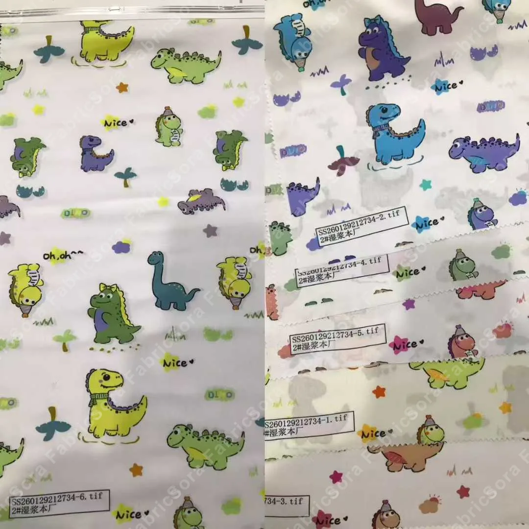 Close-up da estampa cotton infantil mostrando nitidez