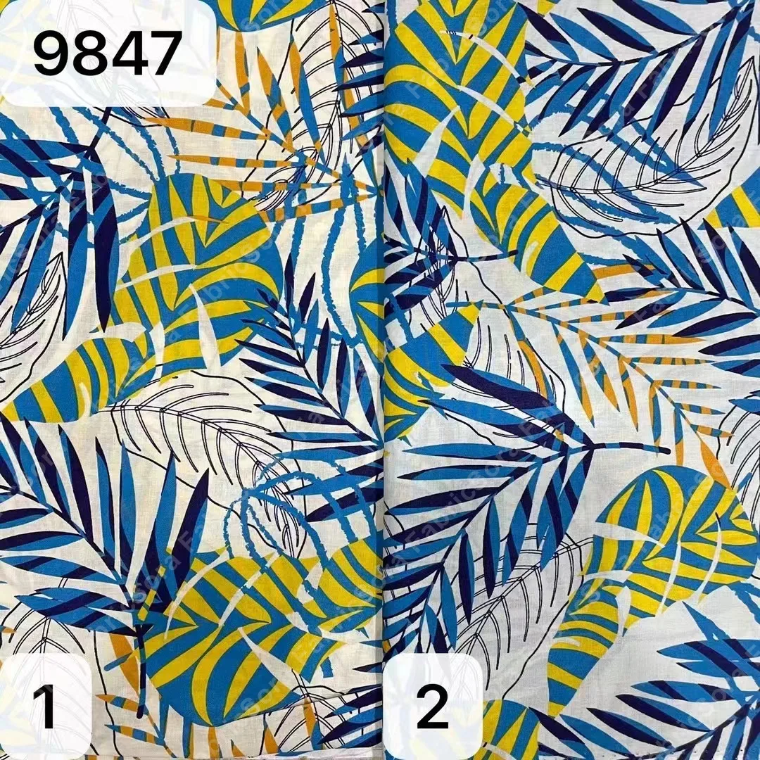 Wholesale abstract palm cotton poplin ready-stock roll