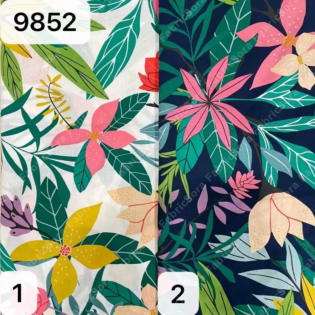 Wholesale large tropical cotton poplin ready stock