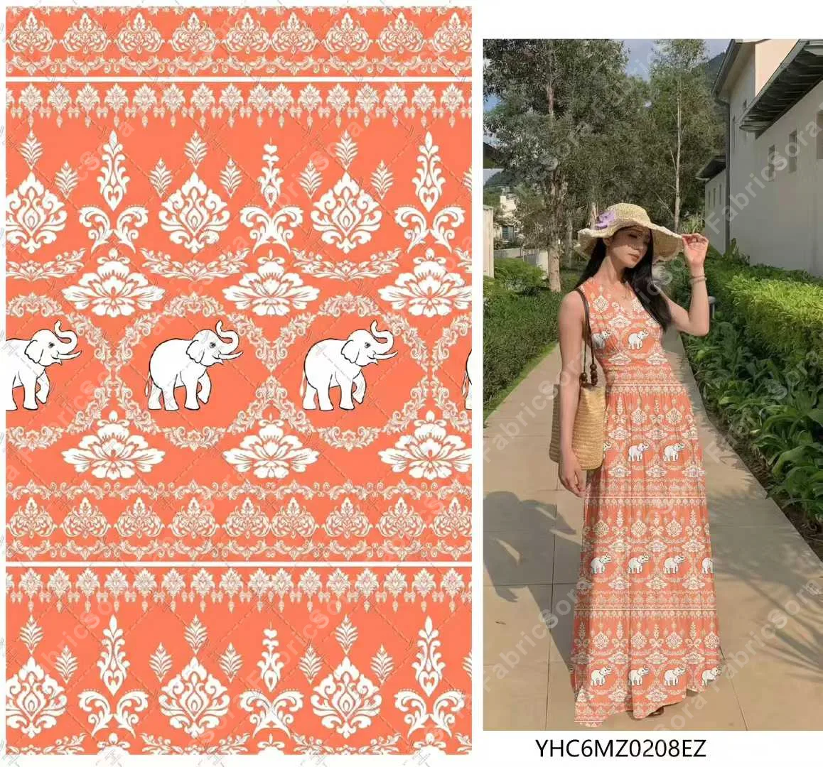 Etnik kaftan baskı renk ve doku detayı