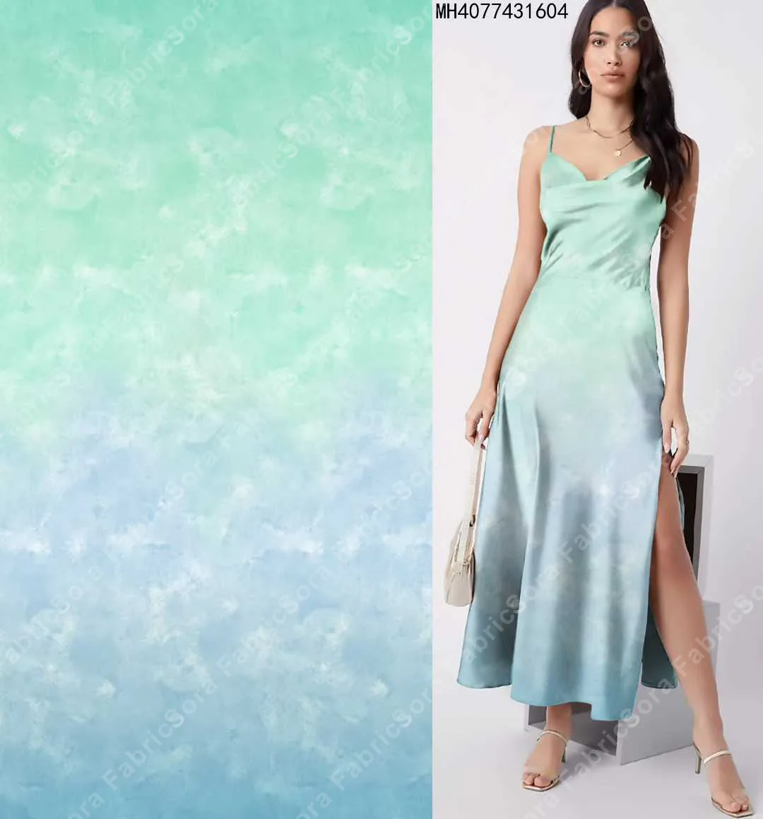 Ombre print rayon fabric in pastel color palette