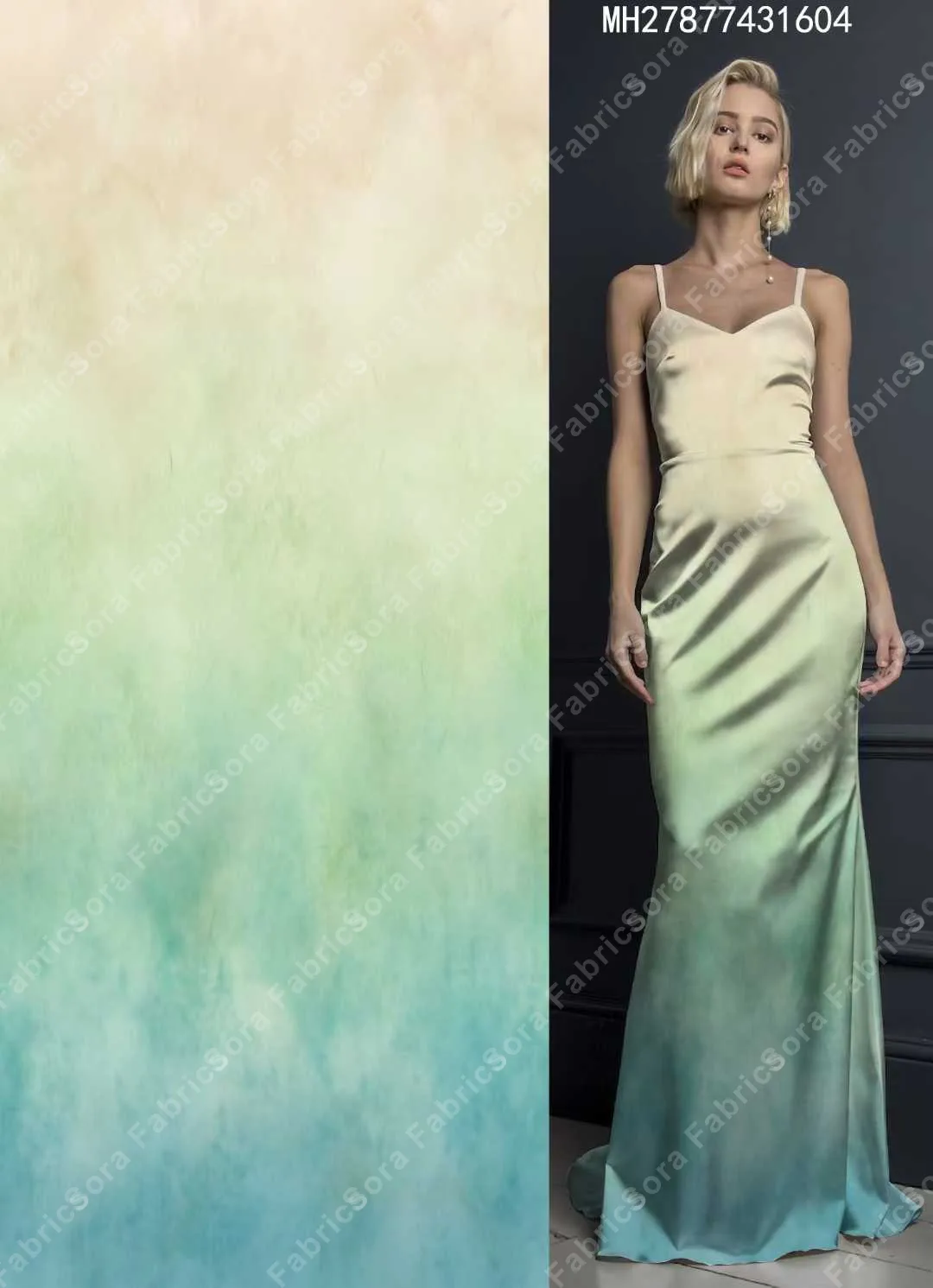 Yazlık elbiseler için suluboya tie-dye rayon kumaş