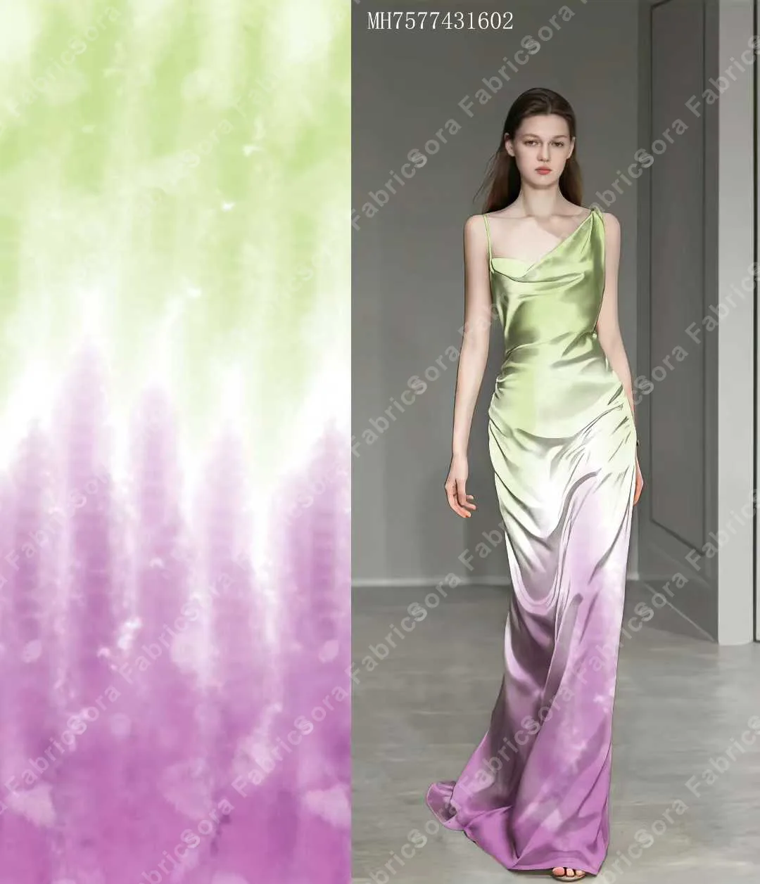 Resort giyim için şık ombre boyalı rayon kumaş