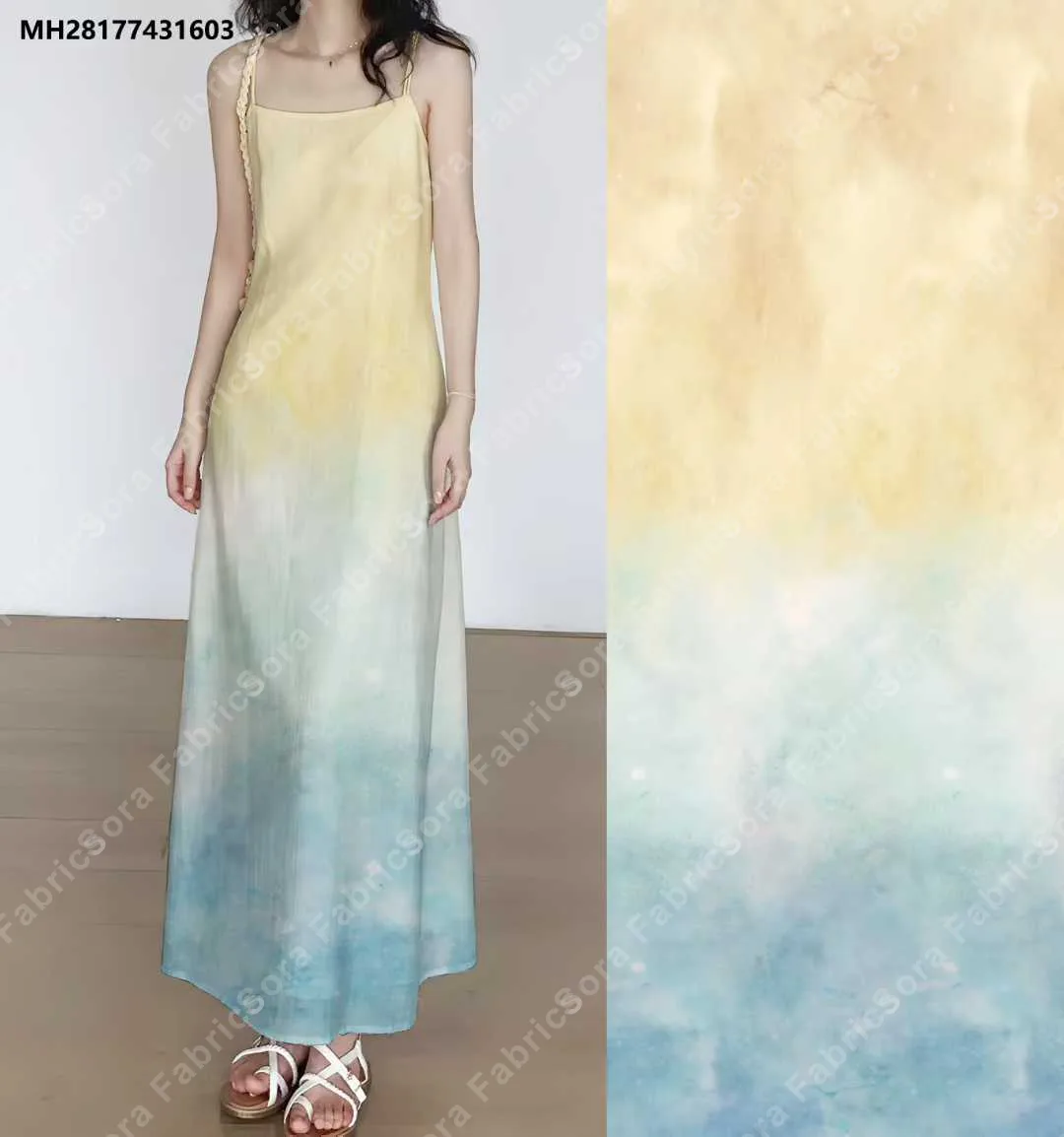 Ombre tie-dye baskı yakın çekim, baskı netliği