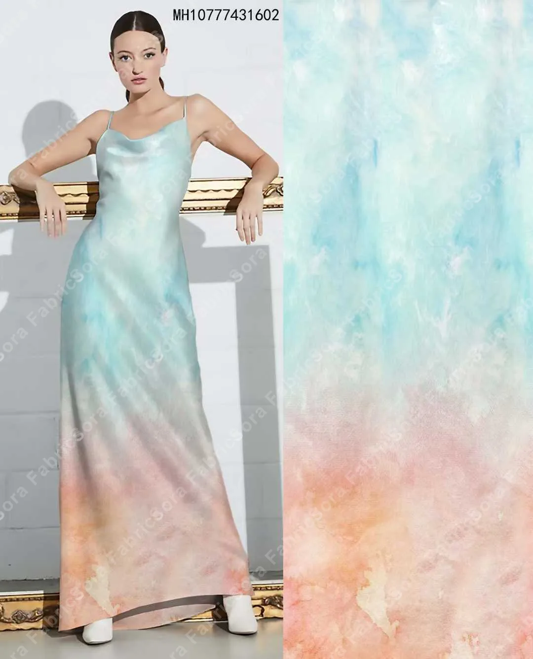 Ombre tie-dye baskı desen tekrarı yakın çekim