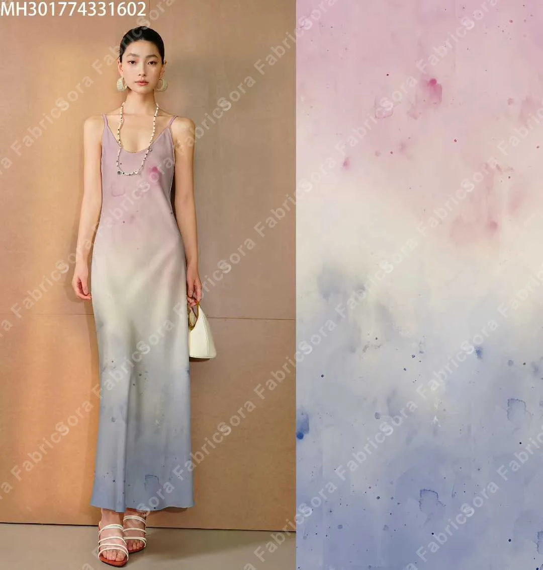 Ombre tie-dye baskı toplu baskılı kumaş görünümü