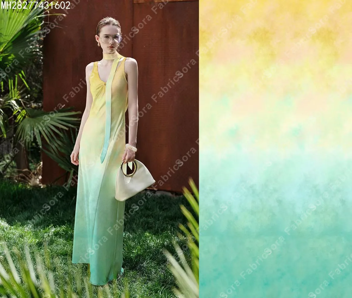 Ombre tie-dye baskı fabrika direkt kumaş numunesi