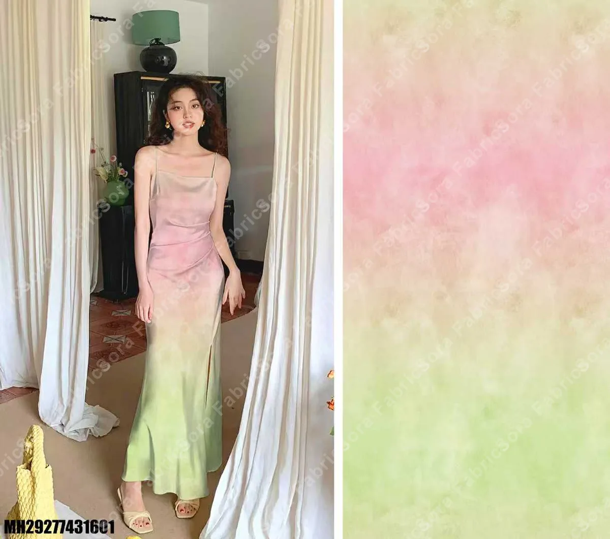 Ombre tie-dye baskı hazır stok baskılı kumaş