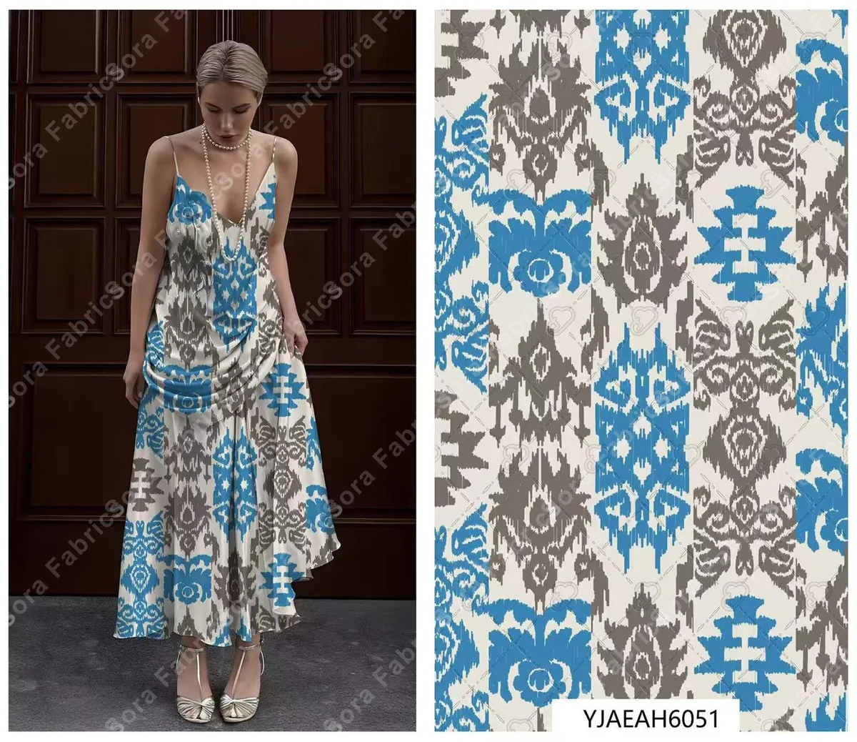 Rollo de rayon ikat al por mayor con stock disponible