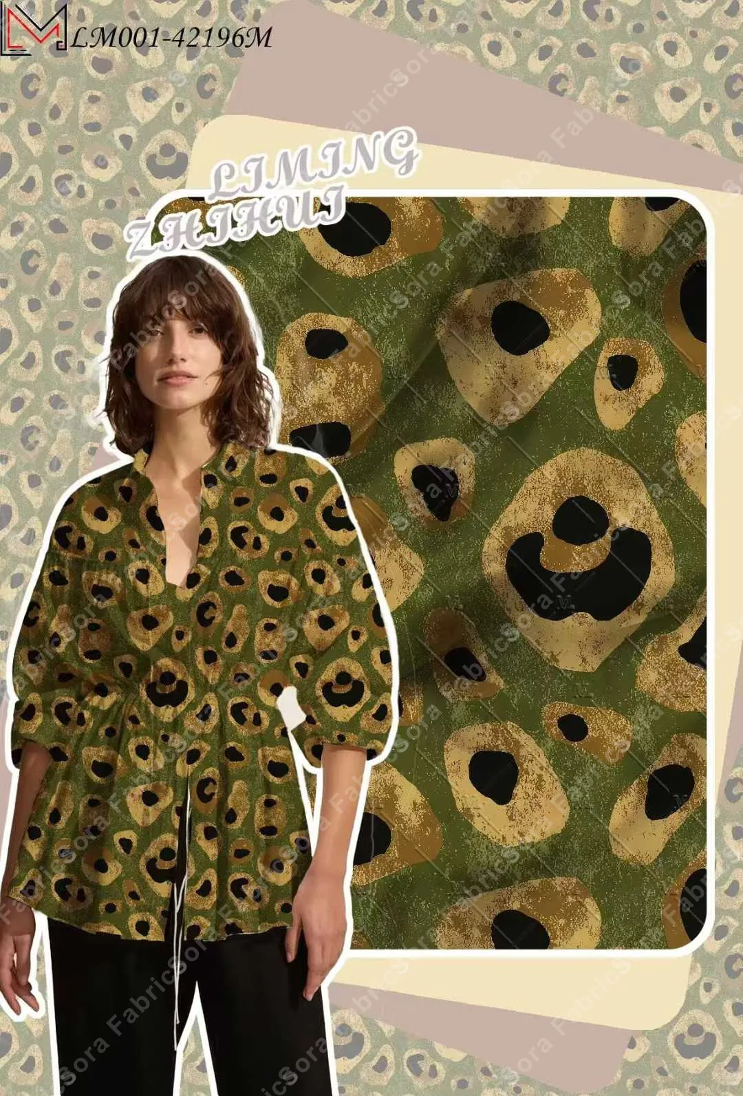 Rollo mayorista de tela rayon con estampado animal leopardo