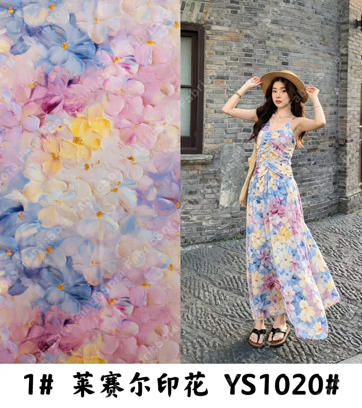 Lyocell tropical print for resort wrap dress