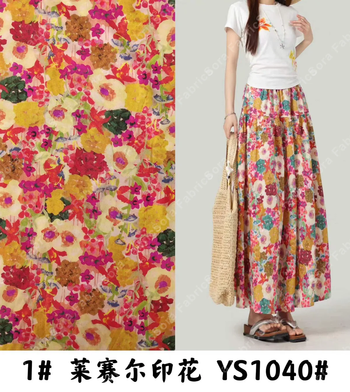 Wholesale tropical lyocell blend ready-stock roll