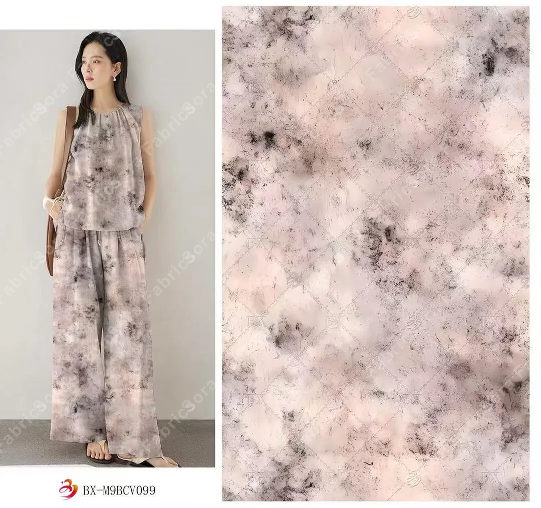 Blush watercolor rayon for drapey skirt