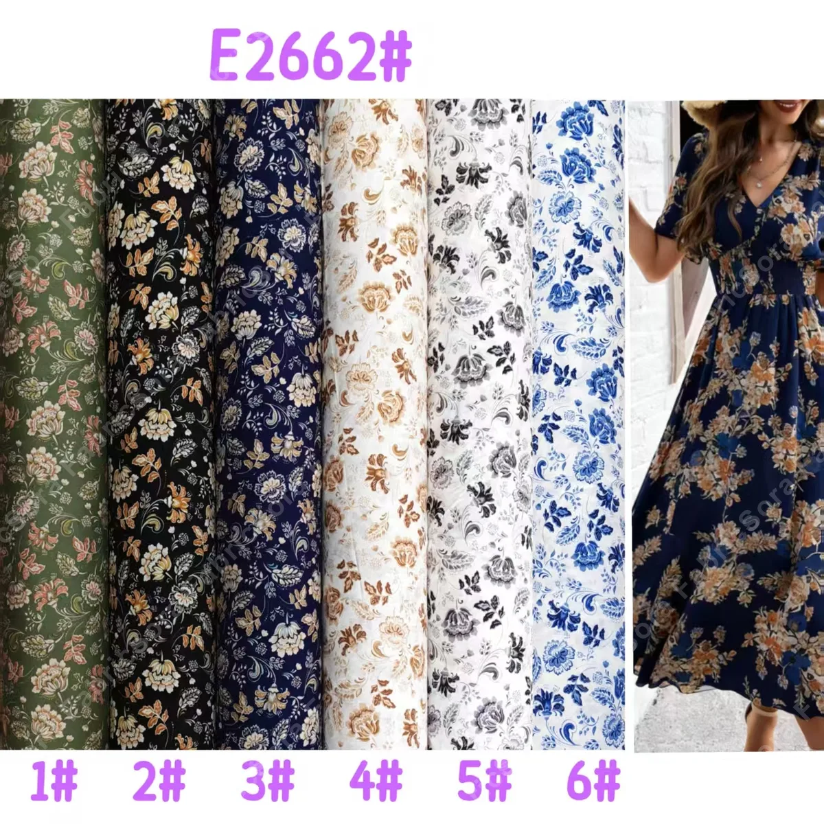 Primer plano del floral mediano mostrando la nitidez del estampado