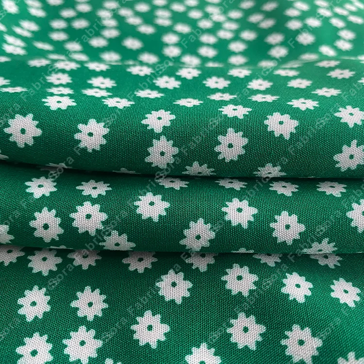 Geometric daisy rayon fabric for dresses and headscarves