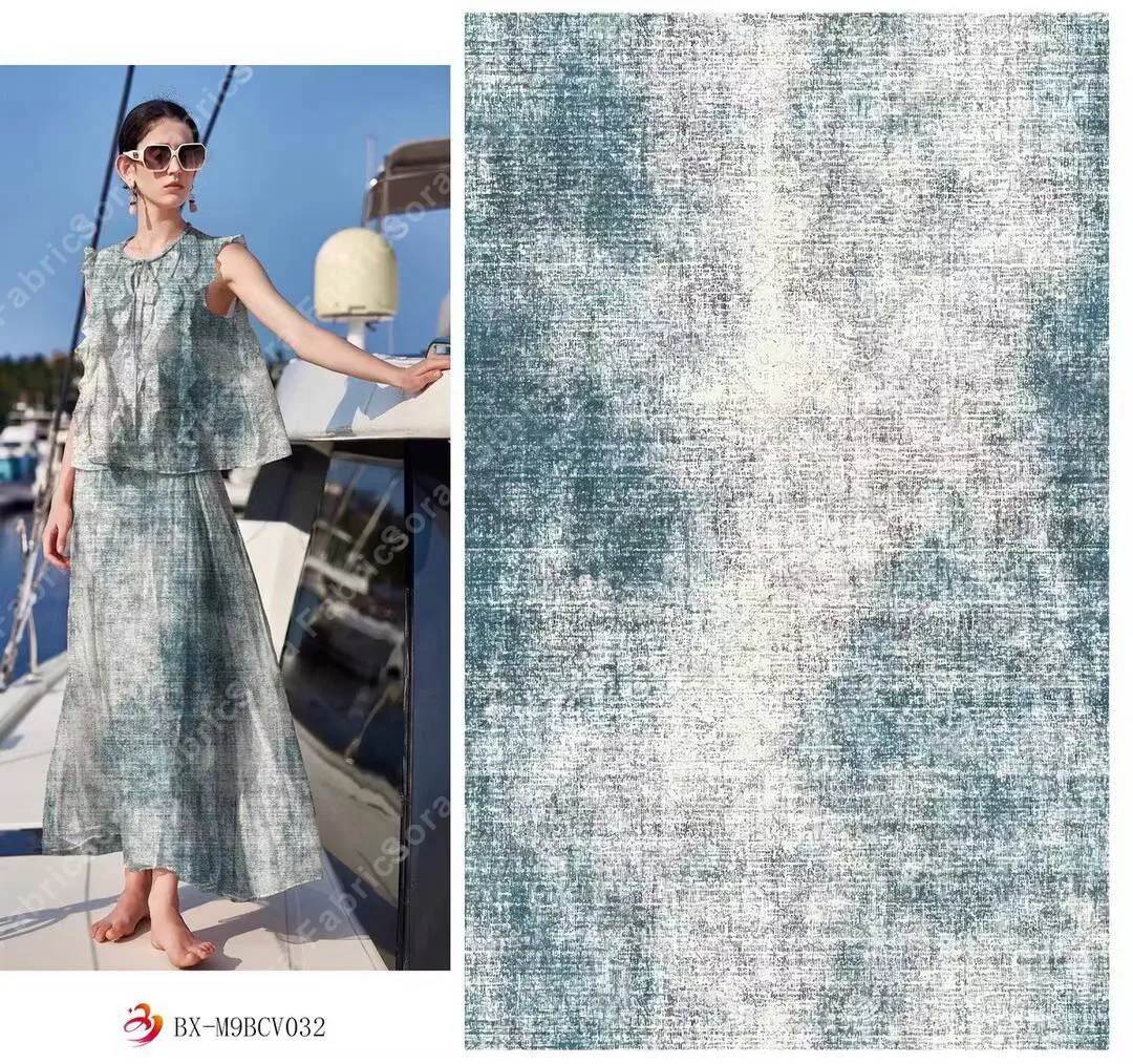 Pastel mint rayon fabric for feminine blouse