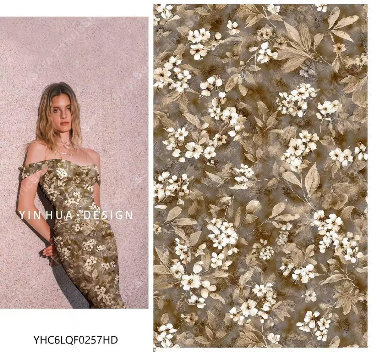 Coffee ground rayon viscose fabric detail