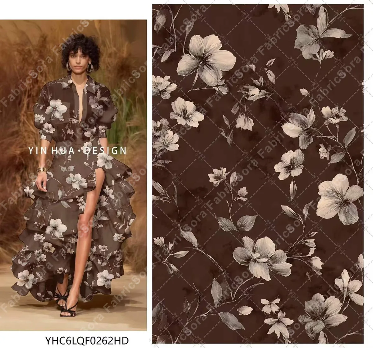 Wholesale mocha vintage rayon ready-stock roll