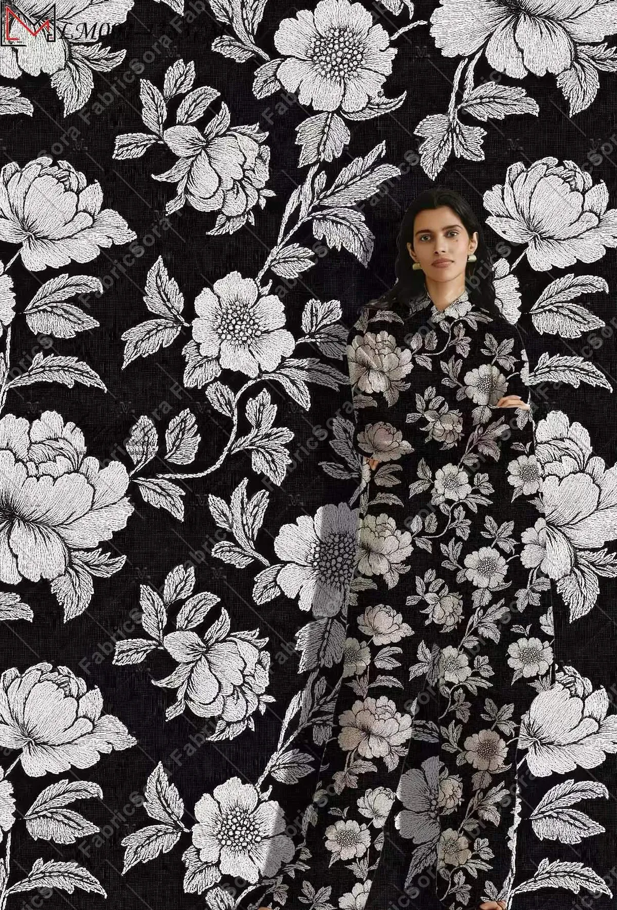 Persian buta paisley rayon fabric close-up