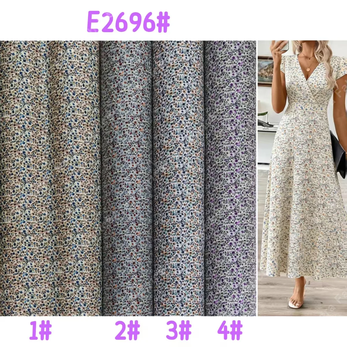 Rollo de rayon ditsy al por mayor con stock disponible