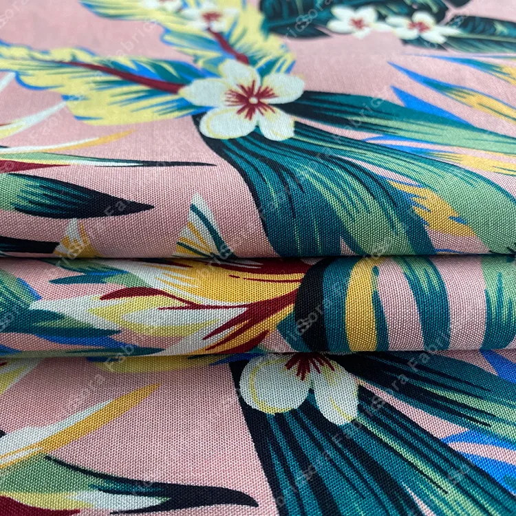 Wholesale Hawaiian print rayon viscose fabric ready stock