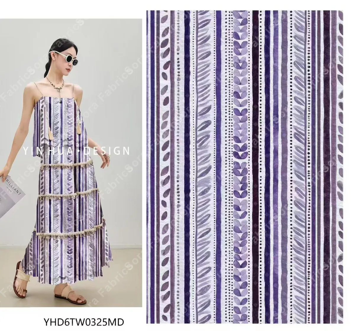 Wholesale watercolor stripe rayon ready-stock roll