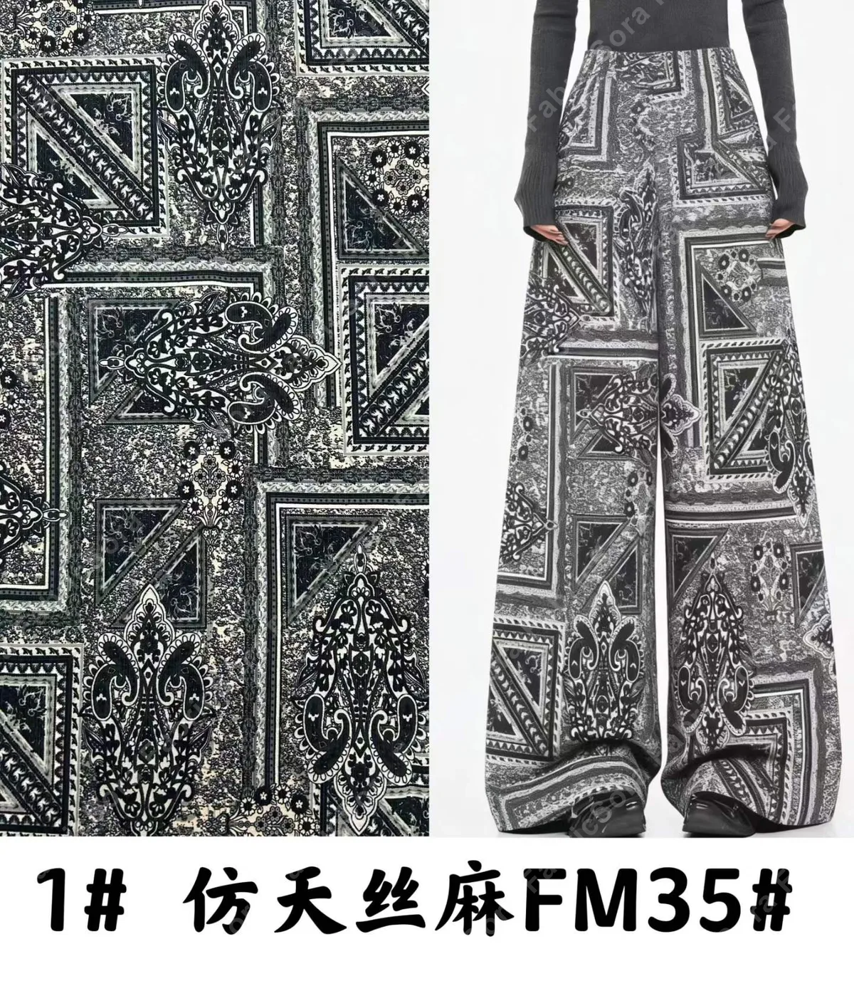 Detalle de tela estampada estilo bohemio