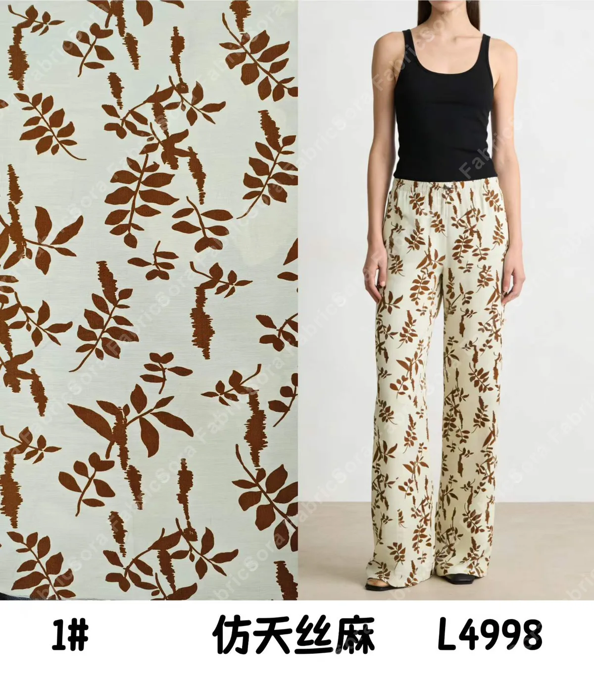 Yapılandırılmış elbiseler için tencel-linen baskı kumaşı