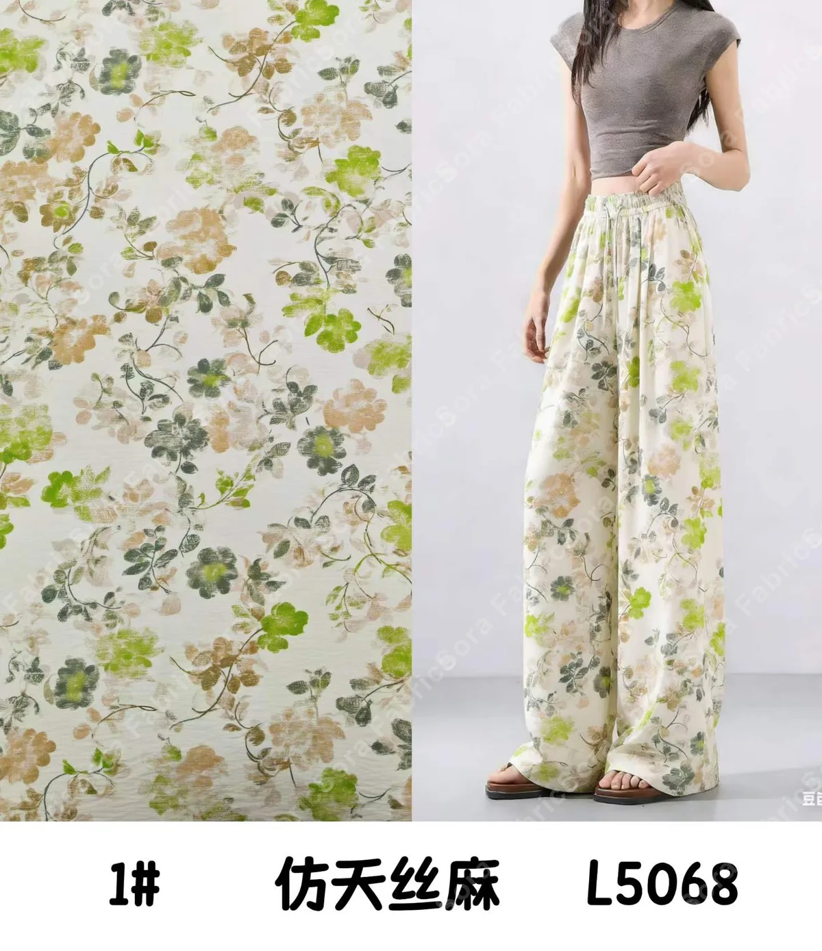 Tencel-linen baskı toptan hazır stok rulosu