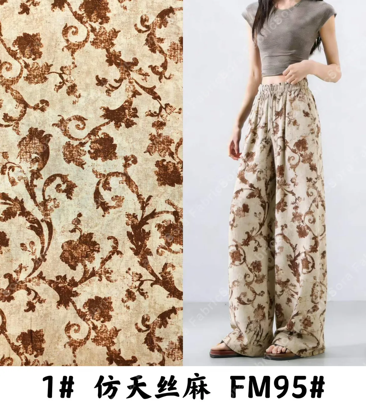 Tencel-linen baskı dokuma kumaş düşüş detayı