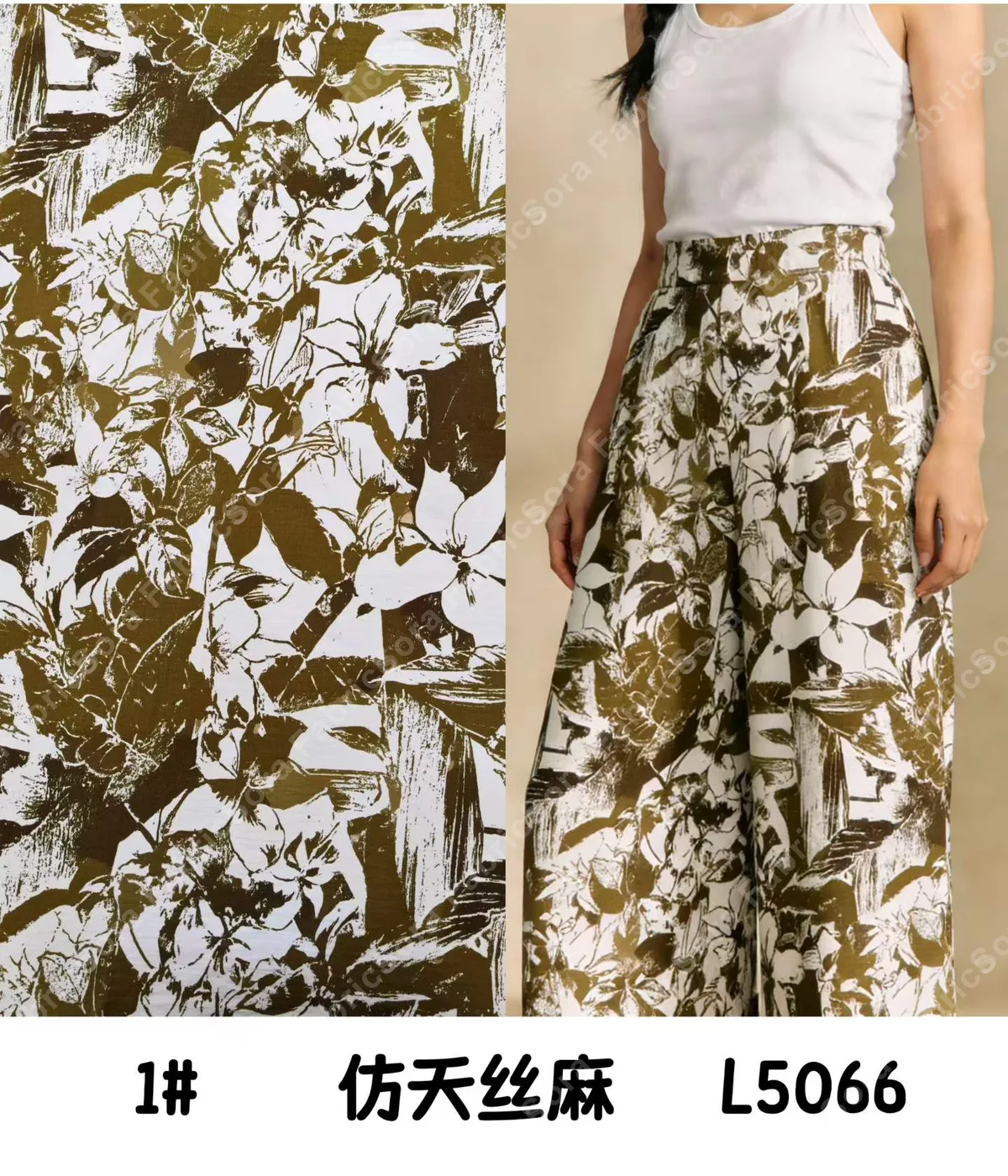 Tencel-linen baskı fabrika direkt kumaş numunesi