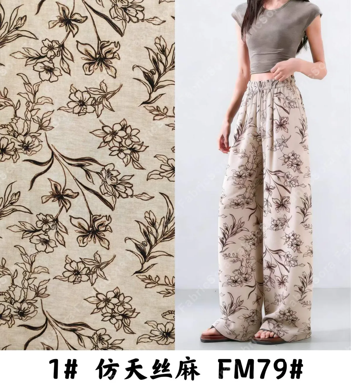 Tencel-linen baskı hazır stok toptan rulosu