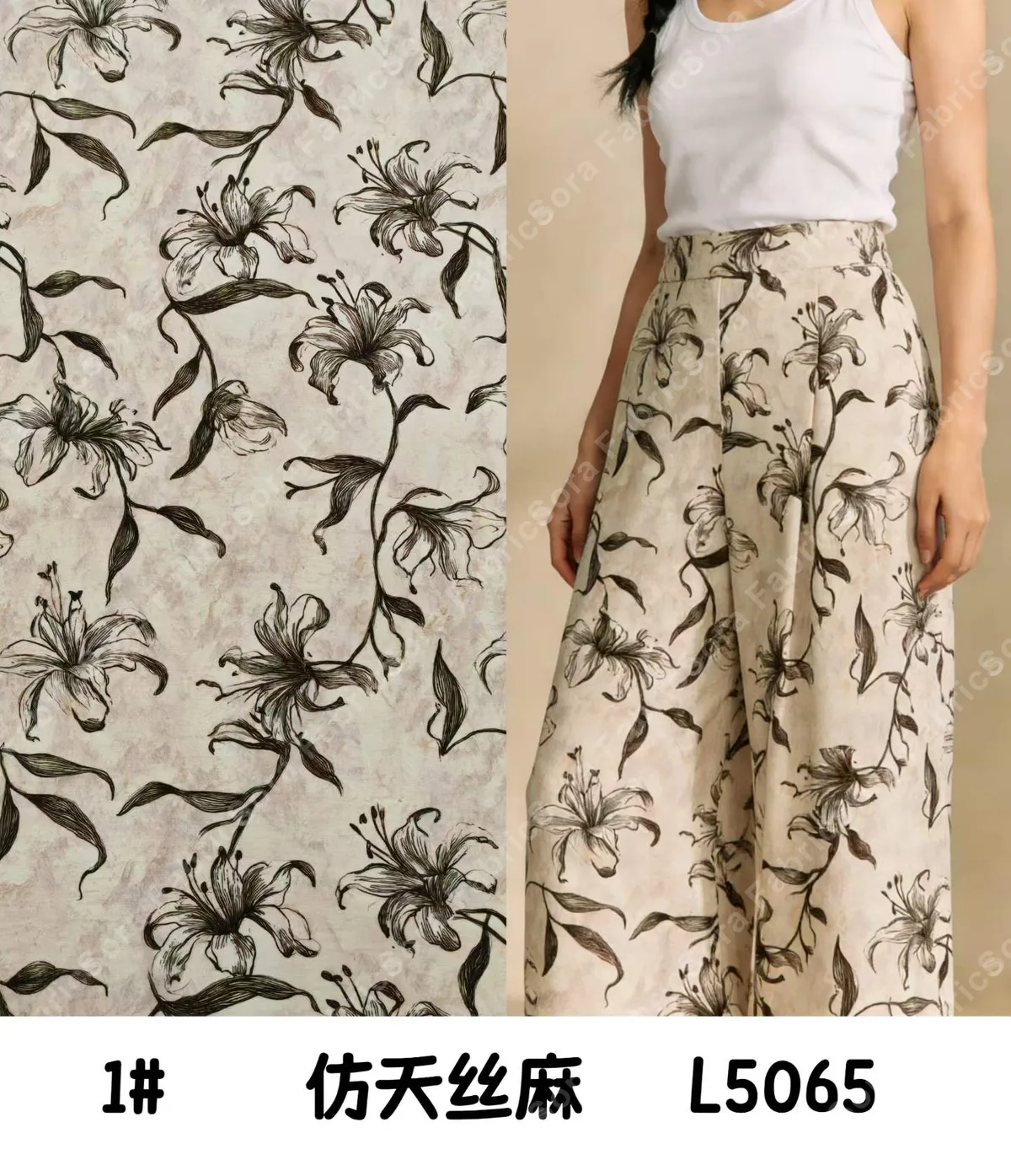 Tencel-linen baskı desen raporu detayı