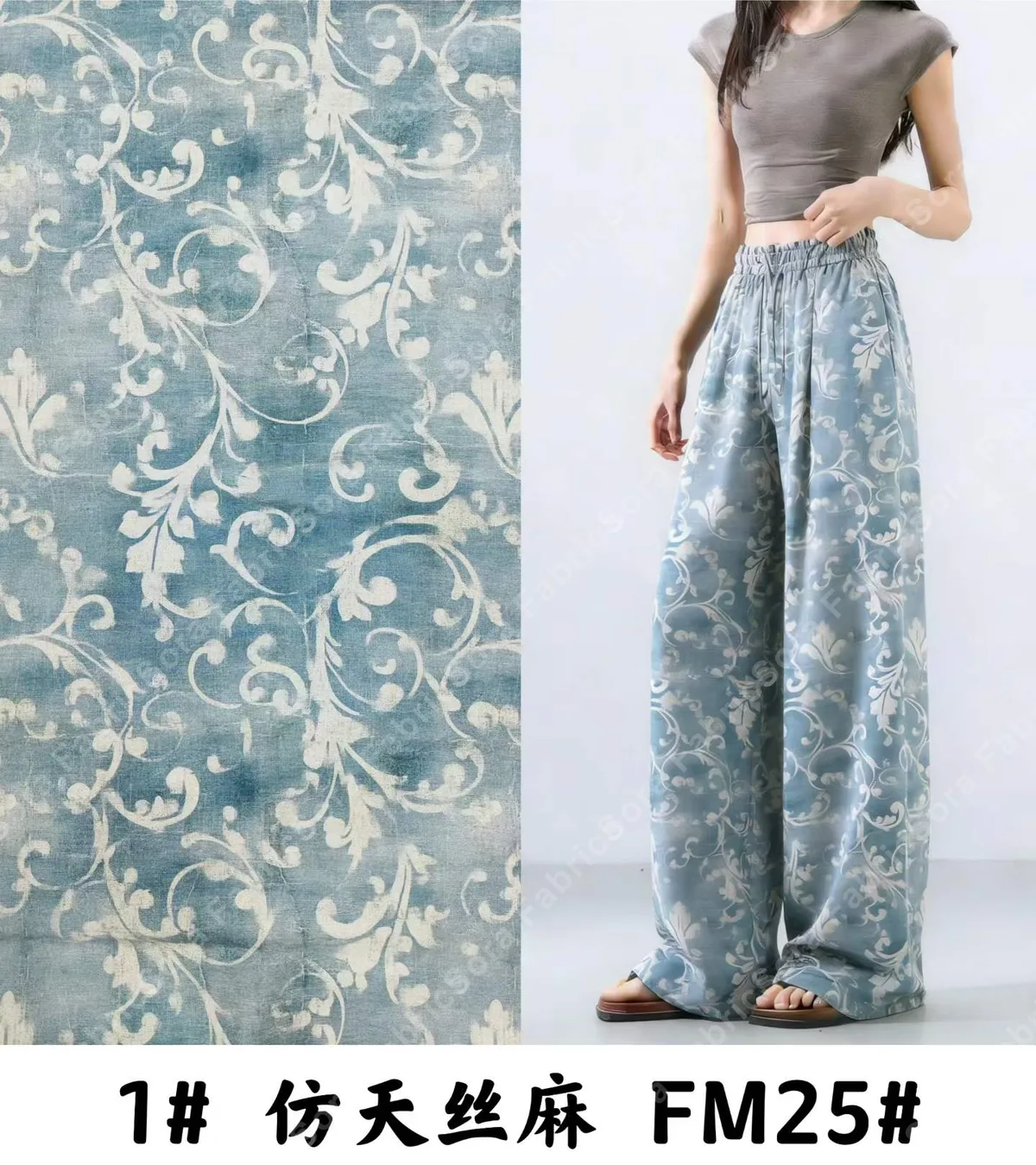 Tencel-linen baskı dokuma kumaş düşüşü